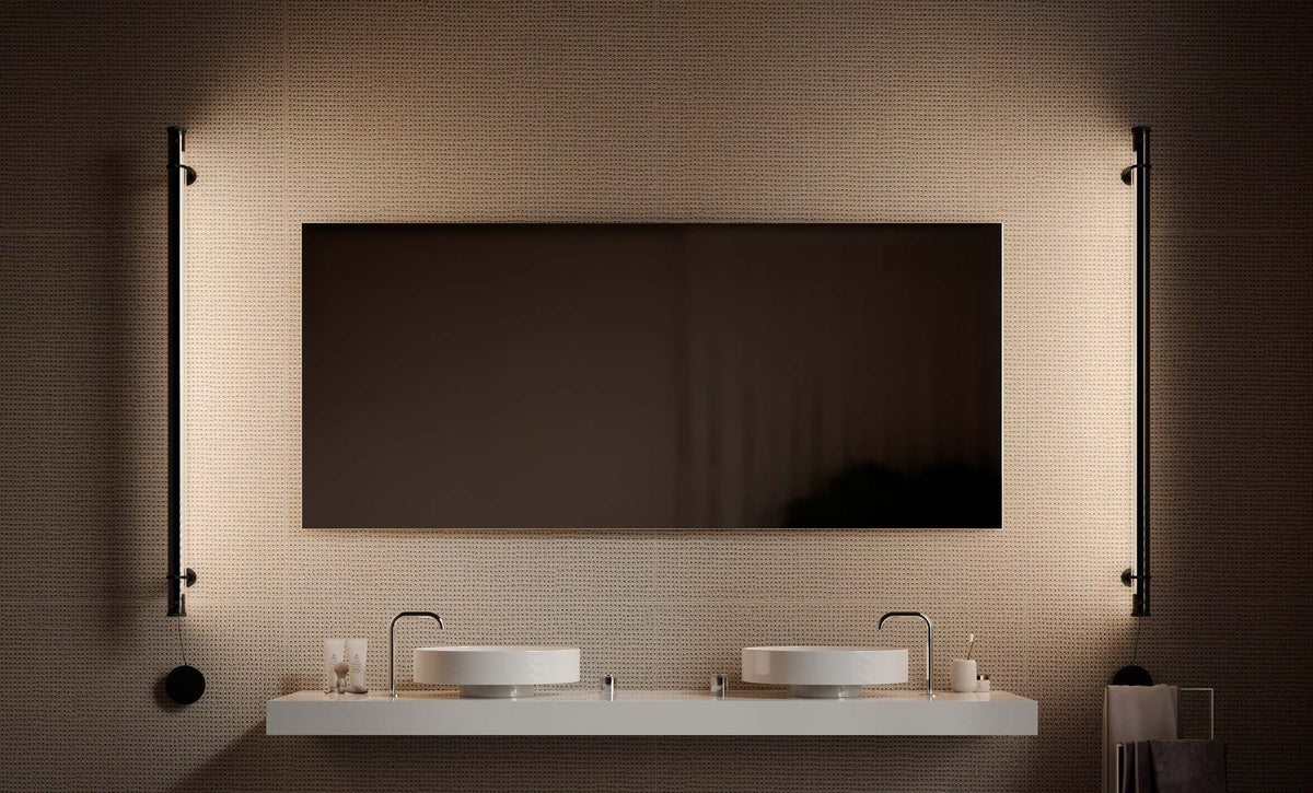 Fris Wall Lamp by Marset, showing fris wall lamps in live shot.