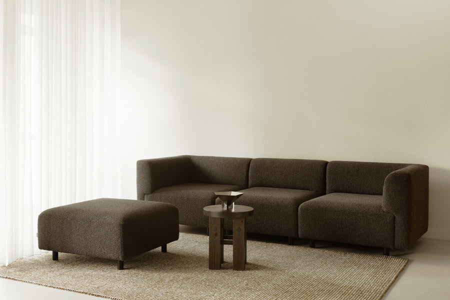 Fyr Stool by Normann Copenhagen, showing fyr stool in live shot.