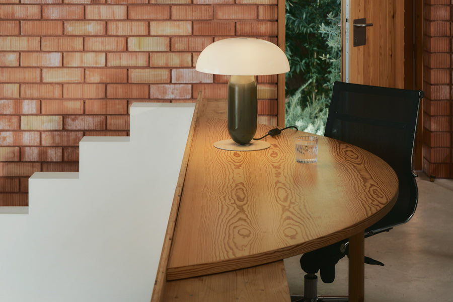Gambosa Table Lamp by Marset, showing gambosa table lamp in live shot.