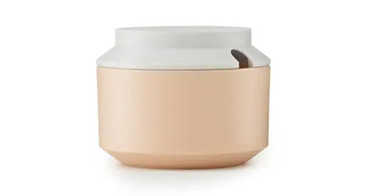 Geo Sugar Bowl by Normann Copenhagen, showing front view of geo sugar bowl.