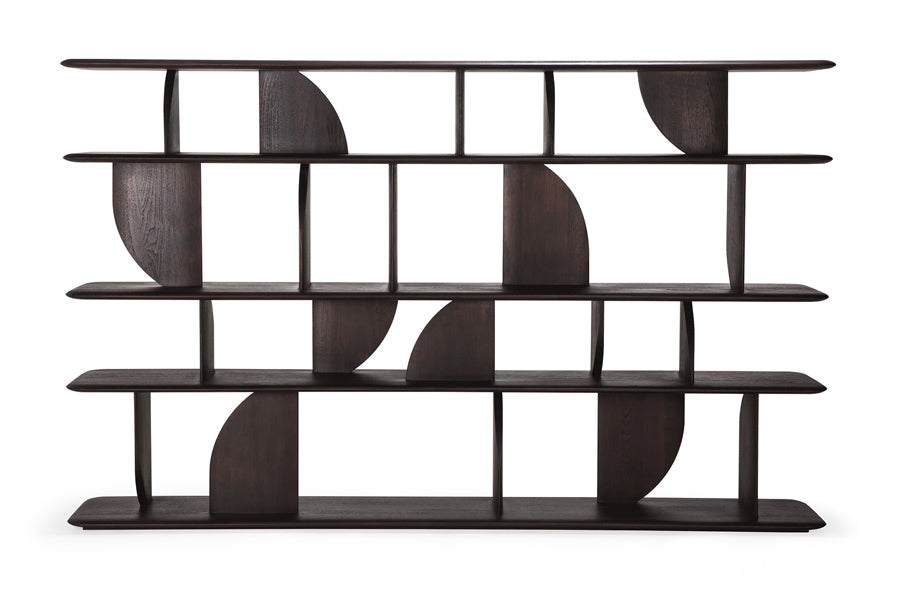 Geometric Rack Dark Teak by Ethnicraft, showing front view of geometric rack dark teak.