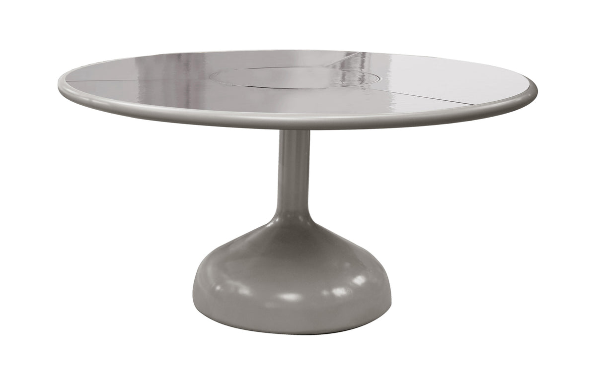 Glaze Dining Table by Cane-Line - Taupe Glazed Stone/Taupe Aluminum.