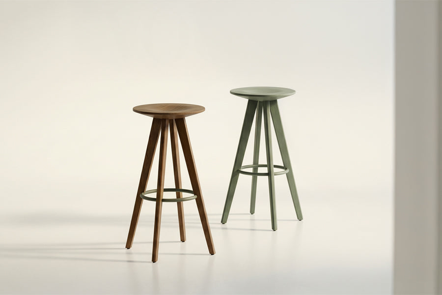 Glee Stool by B&T, showing glee stools in live shot.