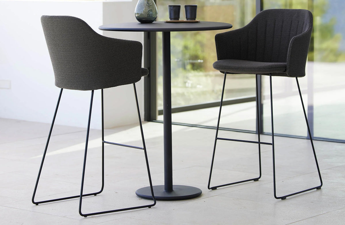 Go 18" Bar Table by Cane-Line, showing go 18" bar table in live shot.