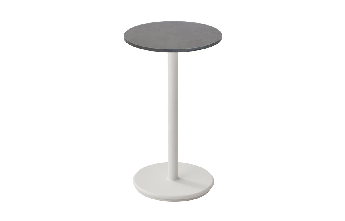 Go 18" Cafe Table by Cane-Line - White Aluminum, Dark Grey HPL *.