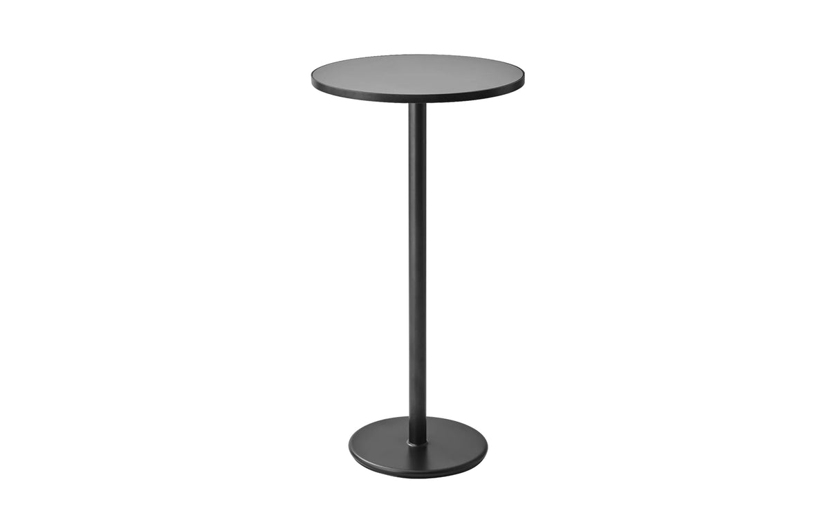 Go 24" Bar Table by Cane-Line - Lava Grey Aluminum *, Lava Grey/Light Grey Ceramic.
