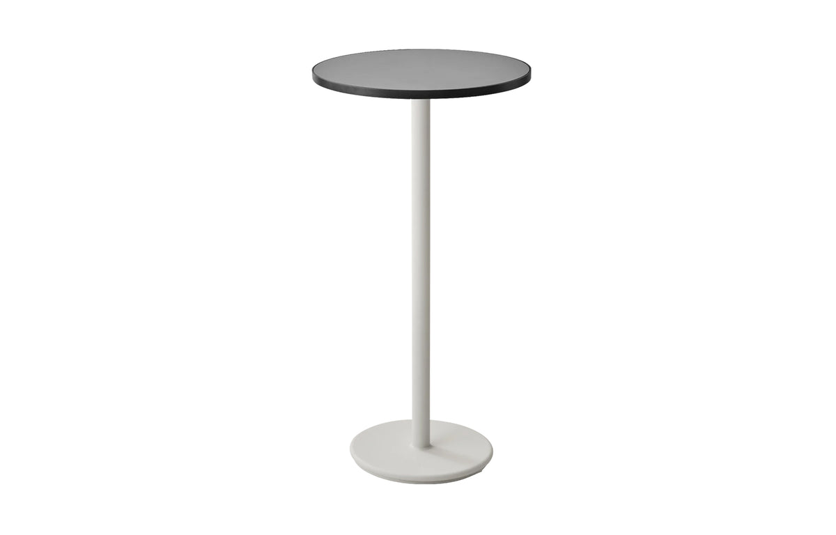 Go 24" Bar Table by Cane-Line - Sand Aluminum *, Lava Grey/Light Grey Ceramic.