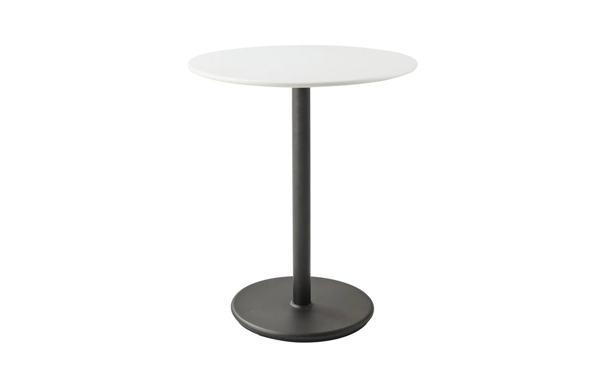 Go 24" Cafe Table by Cane-Line - Lava Grey Aluminum *, White Aluminum.
