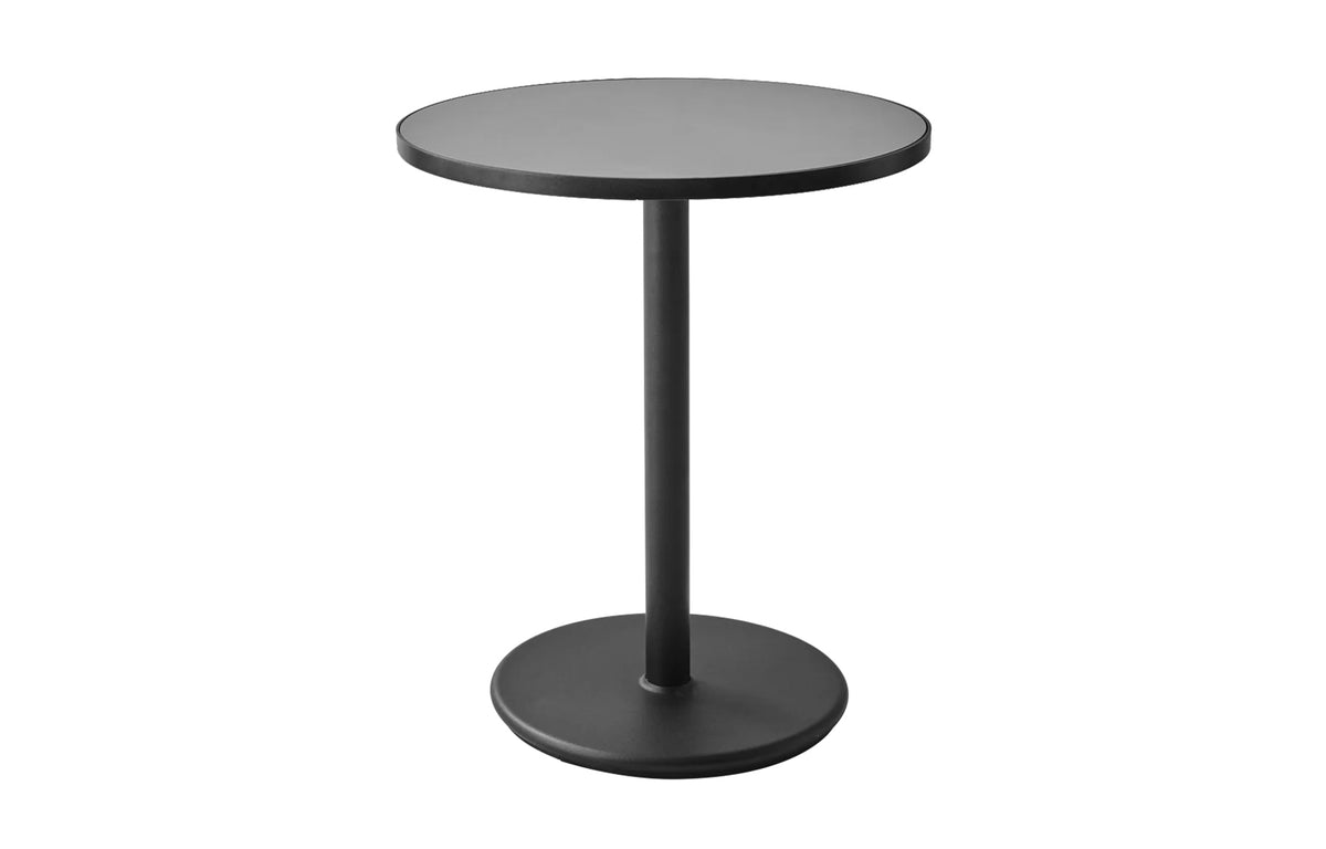 Go 24" Cafe Table by Cane-Line - Lava Grey Aluminum *, Lava Grey/Light Grey Ceramic.