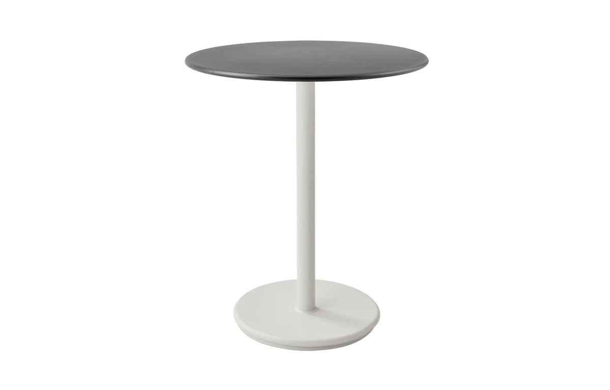 Go 24" Cafe Table by Cane-Line - White Aluminum, Lava Grey Aluminum *.