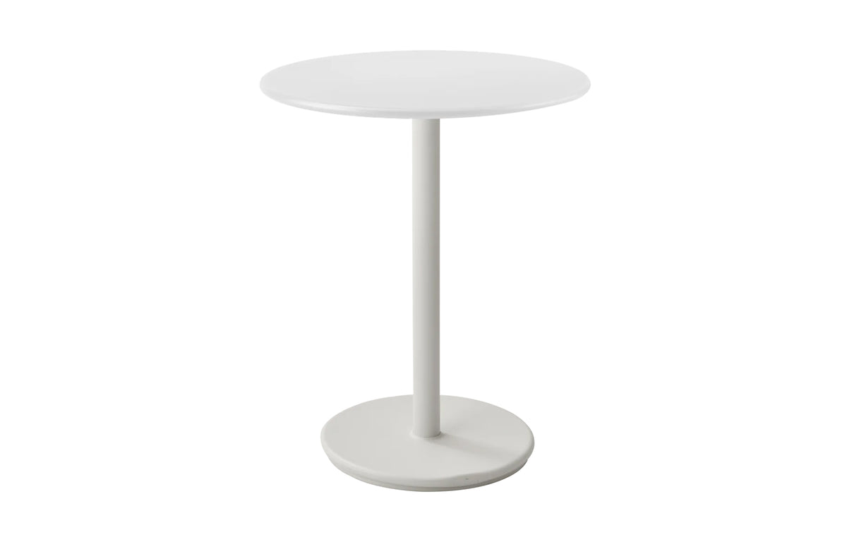 Go 24" Cafe Table by Cane-Line - Sand Aluminum *, White Aluminum.