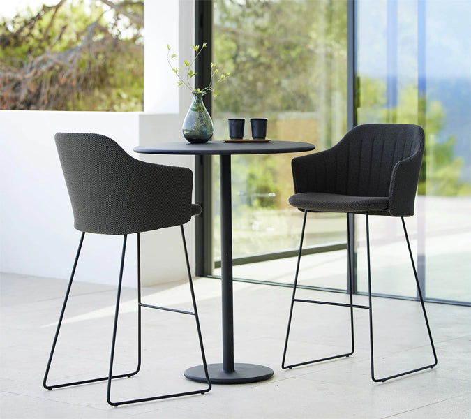 Go 32" Bar Table by Cane-Line, showing go 32" bar table in live shot.