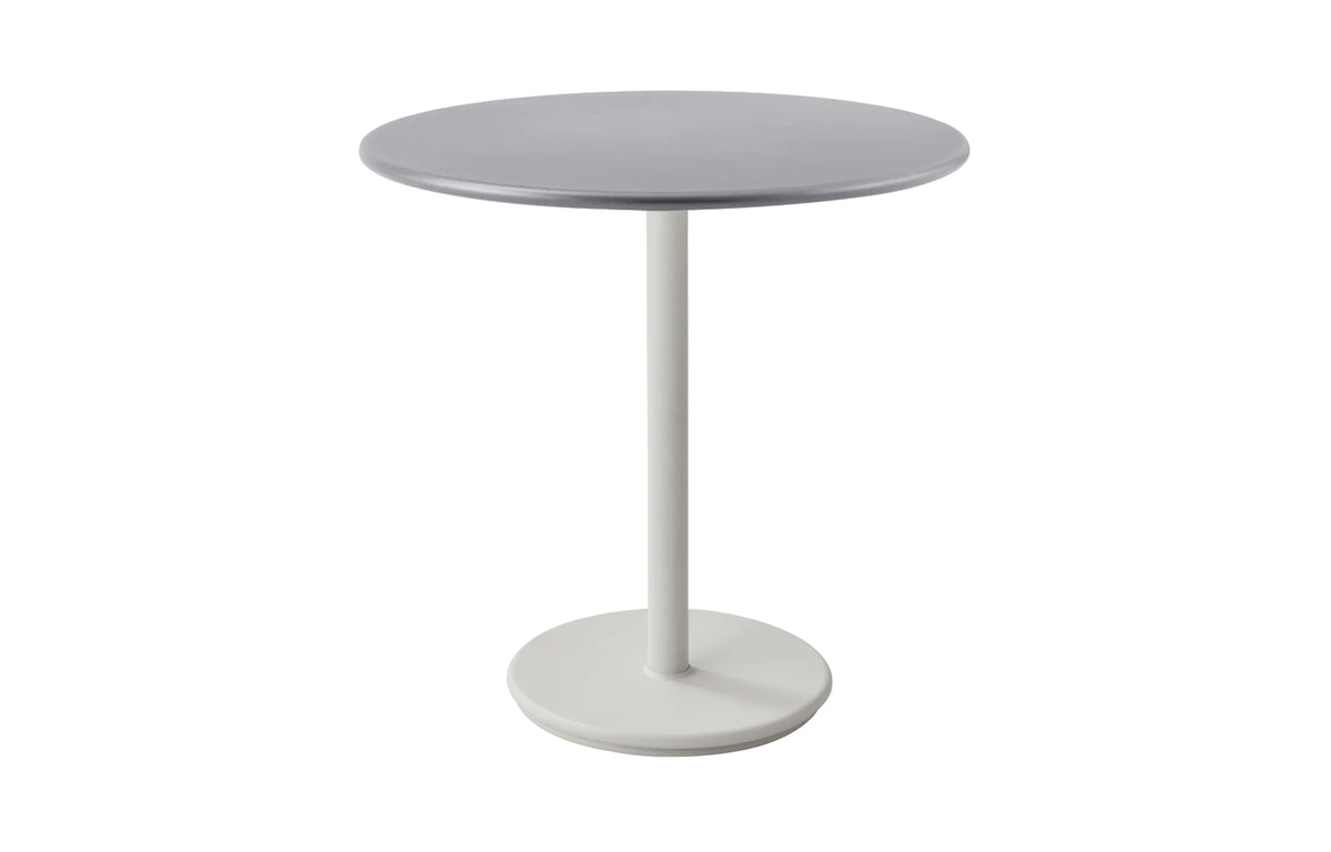 Go 32" Cafe Table by Cane-Line - Sand Aluminum *, Light Grey Aluminum.