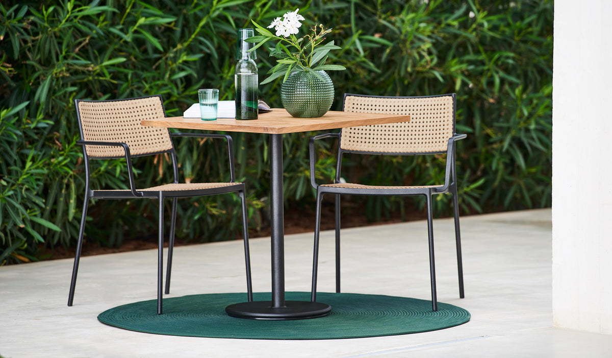 Go Square 28.4" Cafe Table by Cane-Line, showing go square 28.4" cafe table in live shot.