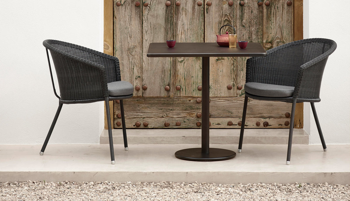 Go Square 30" Cafe Table by Cane-Line, showing go square 30" cafe table in live shot.