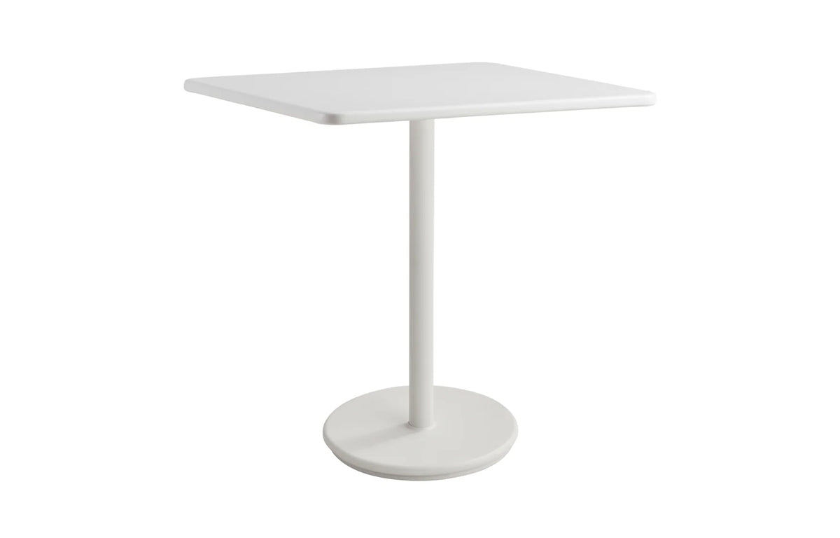 Go Square 30" Cafe Table by Cane-Line - White Aluminum, White HPL.