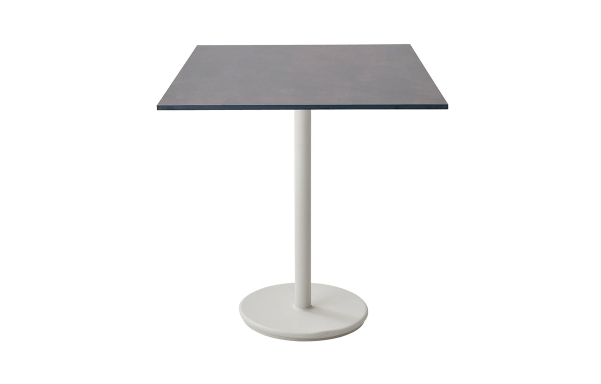 Go Square 30" Cafe Table by Cane-Line - White Aluminum, Dark Grey HPL.