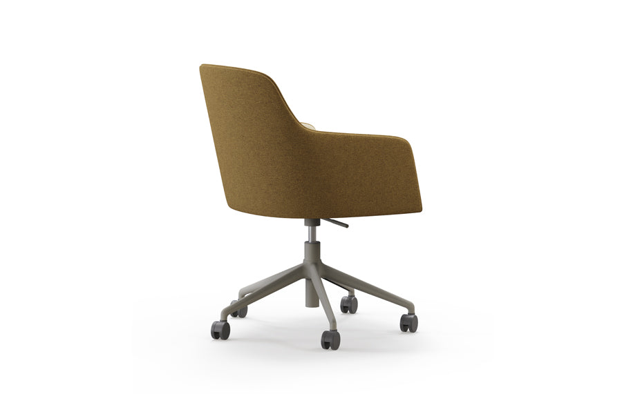 Grace Premium S-GL Office Chair by B&T, showing side view of grace premium s-gl office chair in metal group/upholstered back group (outside seat)/com/col group (inside seat).