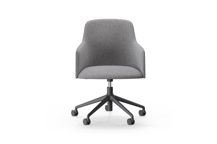 Grace Premium S-GL Office Chair by B&T, showing front view of grace premium s-gl office chair in metal group/plywood back group (outside seat)/com/col group (inside seat).