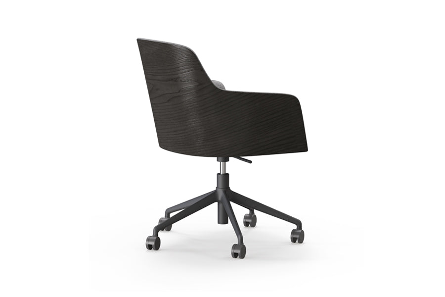Grace Premium S-GL Office Chair by B&T, showing side view of grace premium s-gl office chair in metal group/plywood back group (outside seat)/com/col group (inside seat).