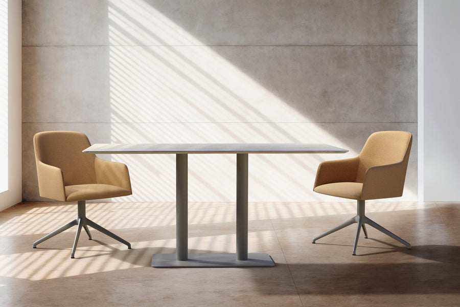 Grace Premium Swivel Chair by B&T, showing grace premium swivel chairs in live shot.