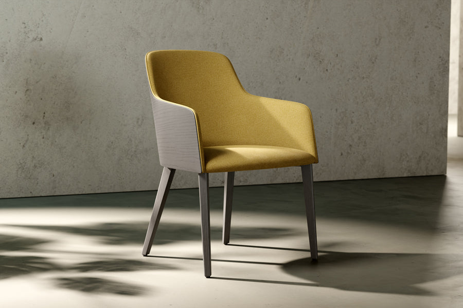 Grace Wood Chair by B&T, showing grace wood chair in live shot.