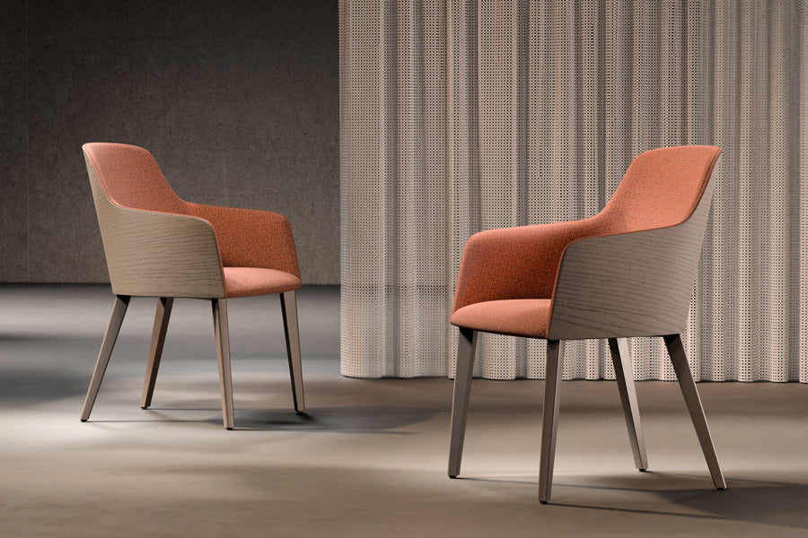 Grace Wood Chair by B&T, showing grace wood chairs in live shot.