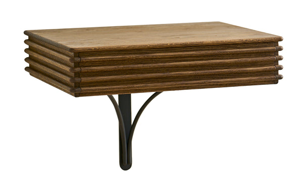 Groove Wall Mounted Night Table by DK3 - Smoked Oak Wood.
