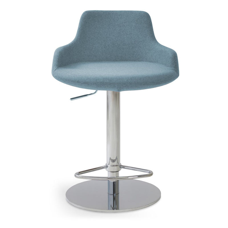 Dervish Piston Stool Half Footrest by SohoConcept, showing front view of dervish piston stool half footrest