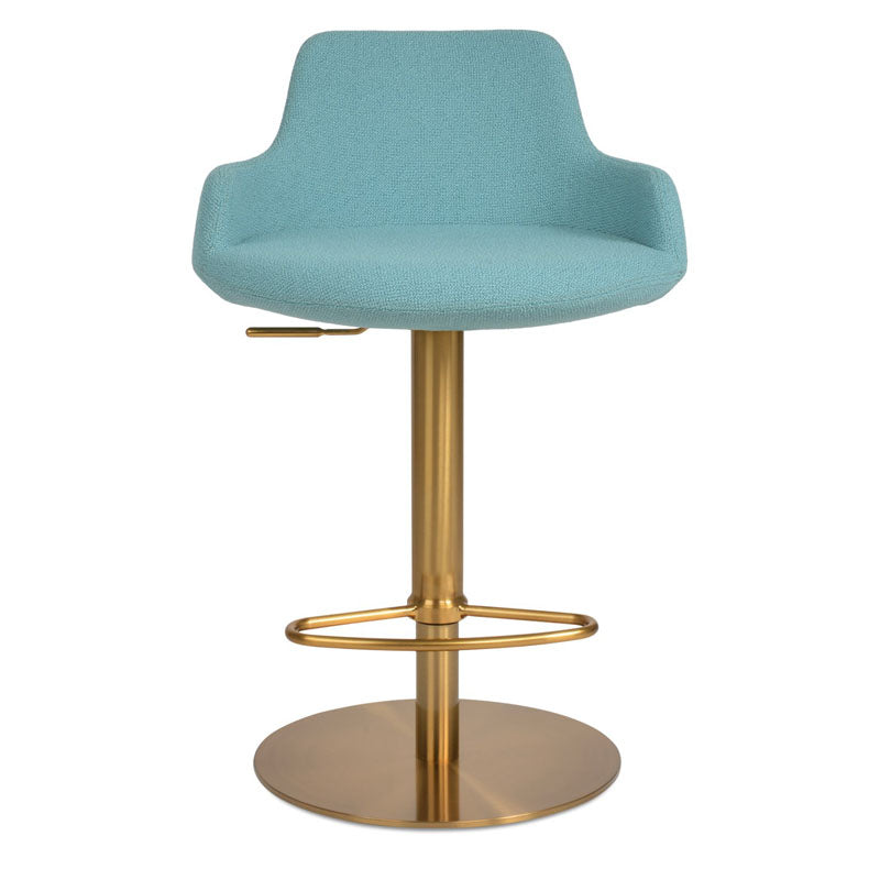 Dervish Piston Stool Half Footrest by SohoConcept, showing front view of dervish piston stool half footrest