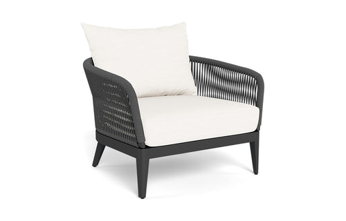 Hamilton Arm Chair by Harbour - Lounge, Asteroid Aluminum, Blanco Panama.