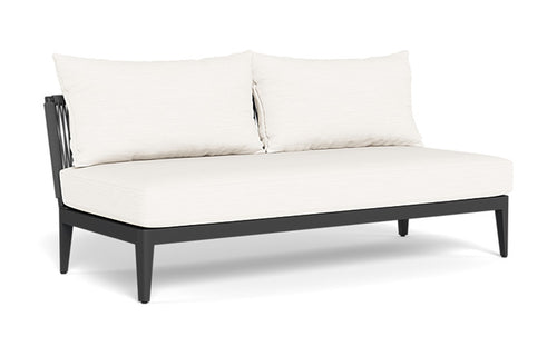 Hamilton Armless Sectional Sofa by Harbour - Asteroid Aluminum, Blanco Panama.