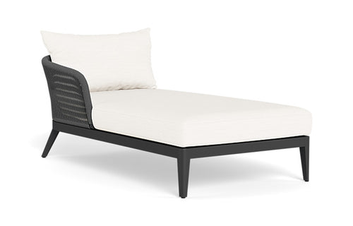 Hamilton Chaise Sectional by Harbour - Left, Asteroid Aluminum, Blanco Panama.