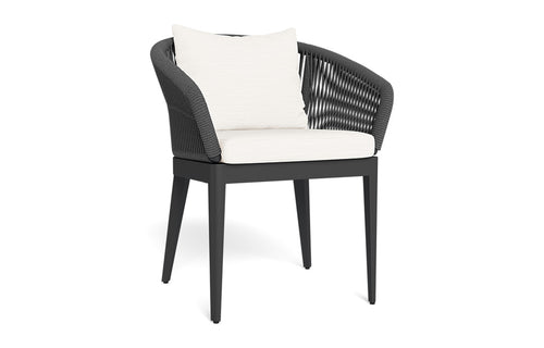 Hamilton Dining Chair by Harbour - Asteroid Aluminum, Blanco Panama.