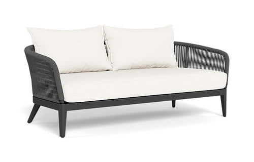 Hamilton Lounge Sofa by Harbour - 2-Seater, Asteroid Aluminum, Blanco Panama.