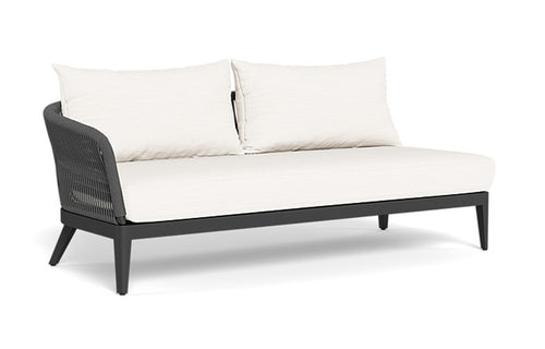 Hamilton One Arm Sectional Sofa by Harbour - Left, Asteroid Aluminum, Blanco Panama.