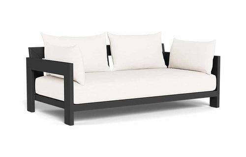 Hampton Sofa by Harbour - 2-Seater, Asteroid Aluminum, Blanco Panama.