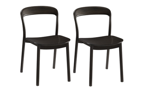 Hanna Chair 2 Sets by Greenington - Caviar Bamboo Wood, No Seatpad.