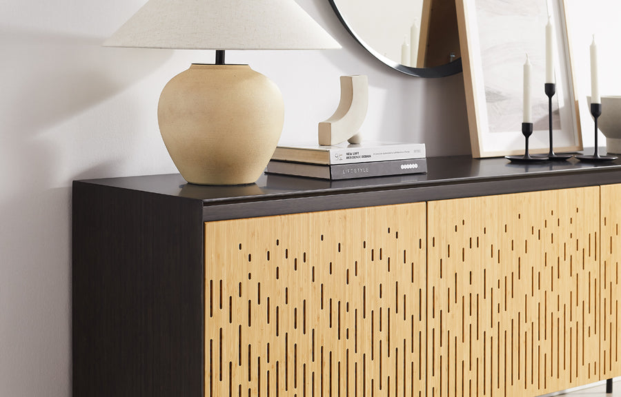 Hanna Console Sideboard by Greenington, showing hanna console sideboard in live shot.