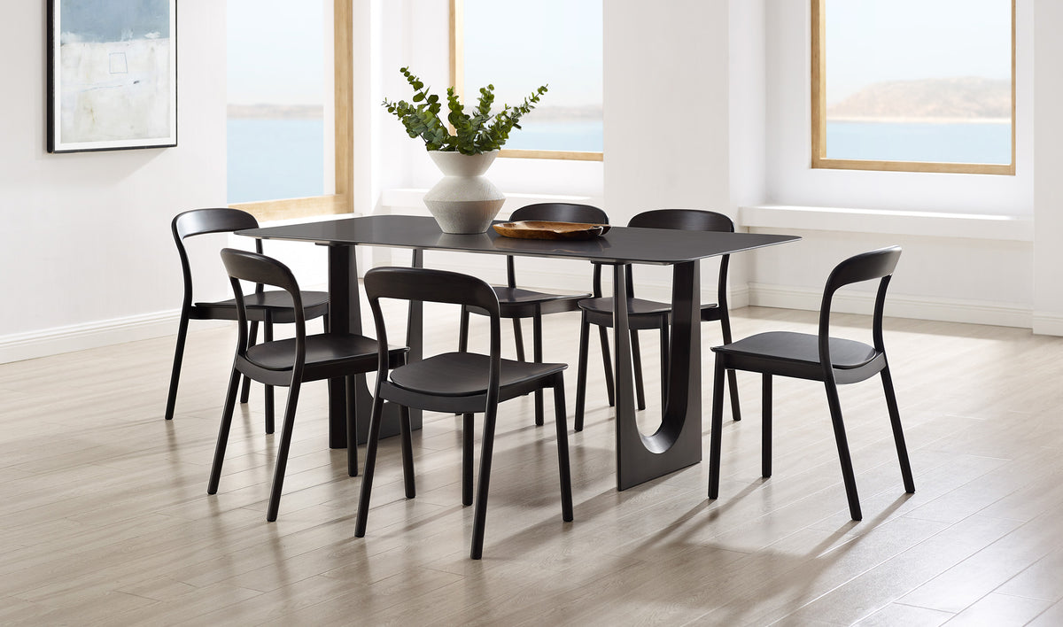 Hanna Dining Chair by Greenington, showing hanna dining chairs in live shot.