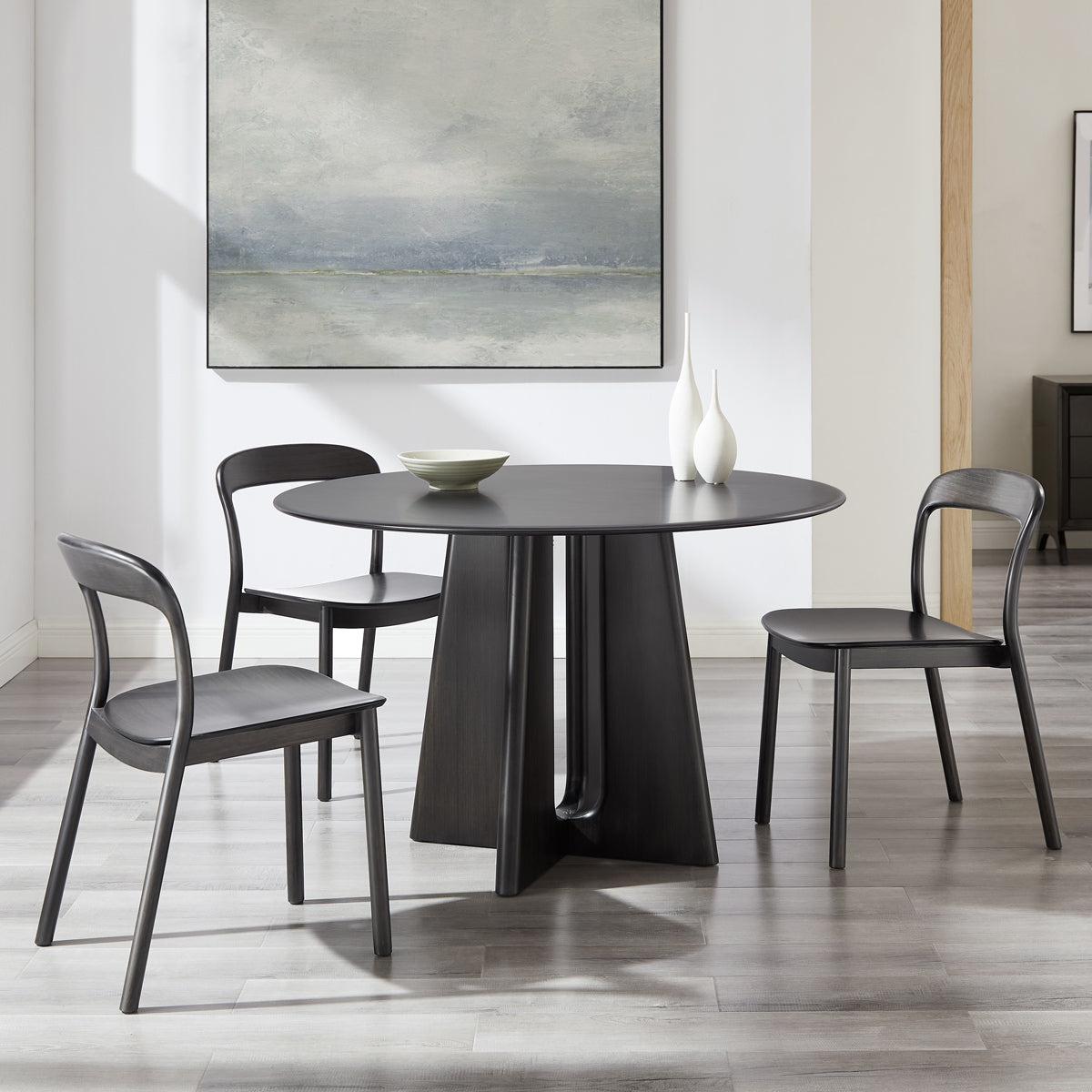 Hanna Dining Chair by Greenington, showing hanna dining chairs in live shot.