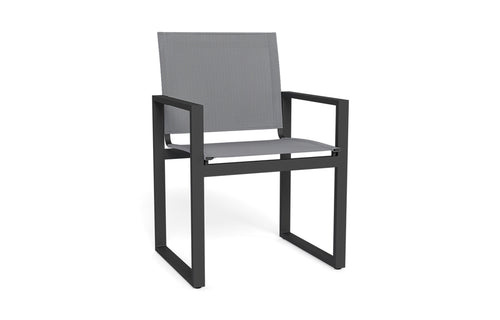 Hayman Dining Chair by Harbour- Asteroid Aluminum/Batyline Silver.