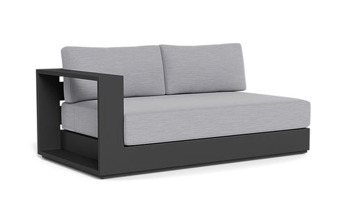 Hayman One Arm Sectional Sofa by Harbour - Left, Asteroid Aluminum, Cloud Panama.