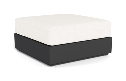 Hayman Ottoman by Harbour - Asteroid Aluminum, Blanco Panama.