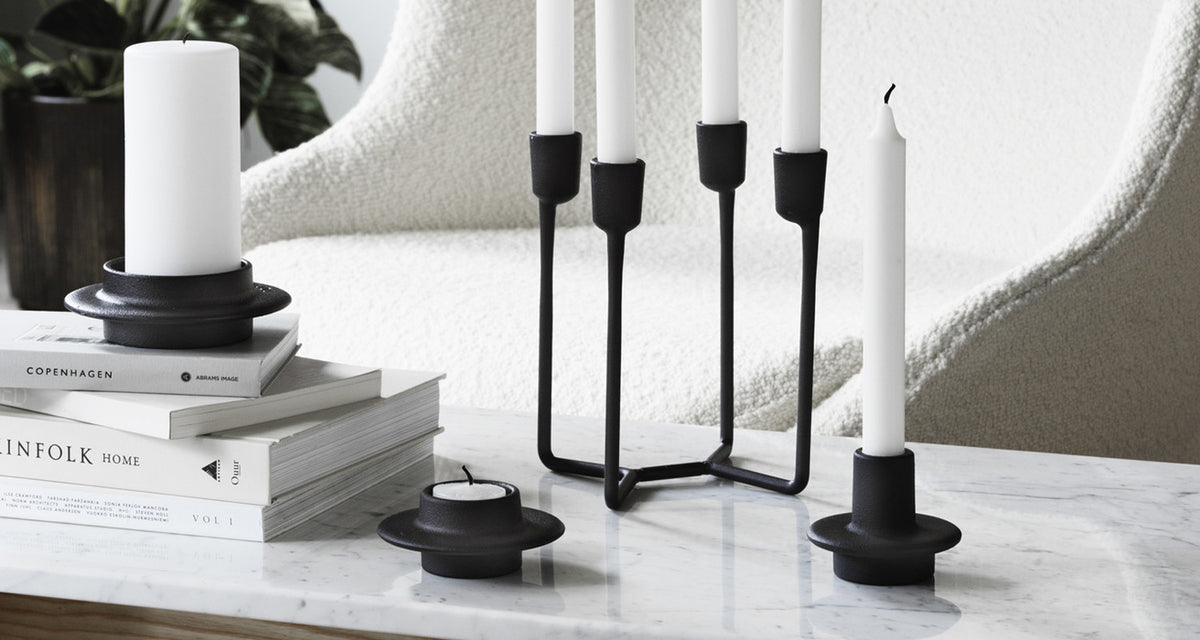 Heima Candlestick by Normann Copenhagen, showing heima candlestick in live shot.