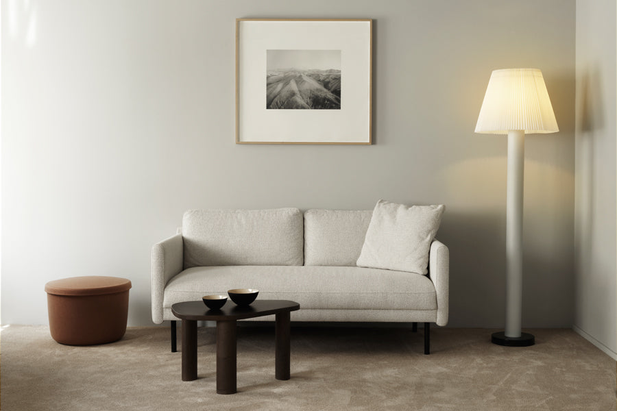 Hide Storage Pouf by Normann Copenhagen, showing hide storage pouf in live shot.