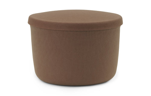 Hide Storage Pouf by Normann Copenhagen - Small, Brown Recycled PET.