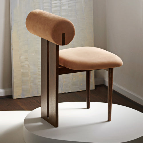 Hippo Chair by Norr11, showing side view of hippo chair in live shot.