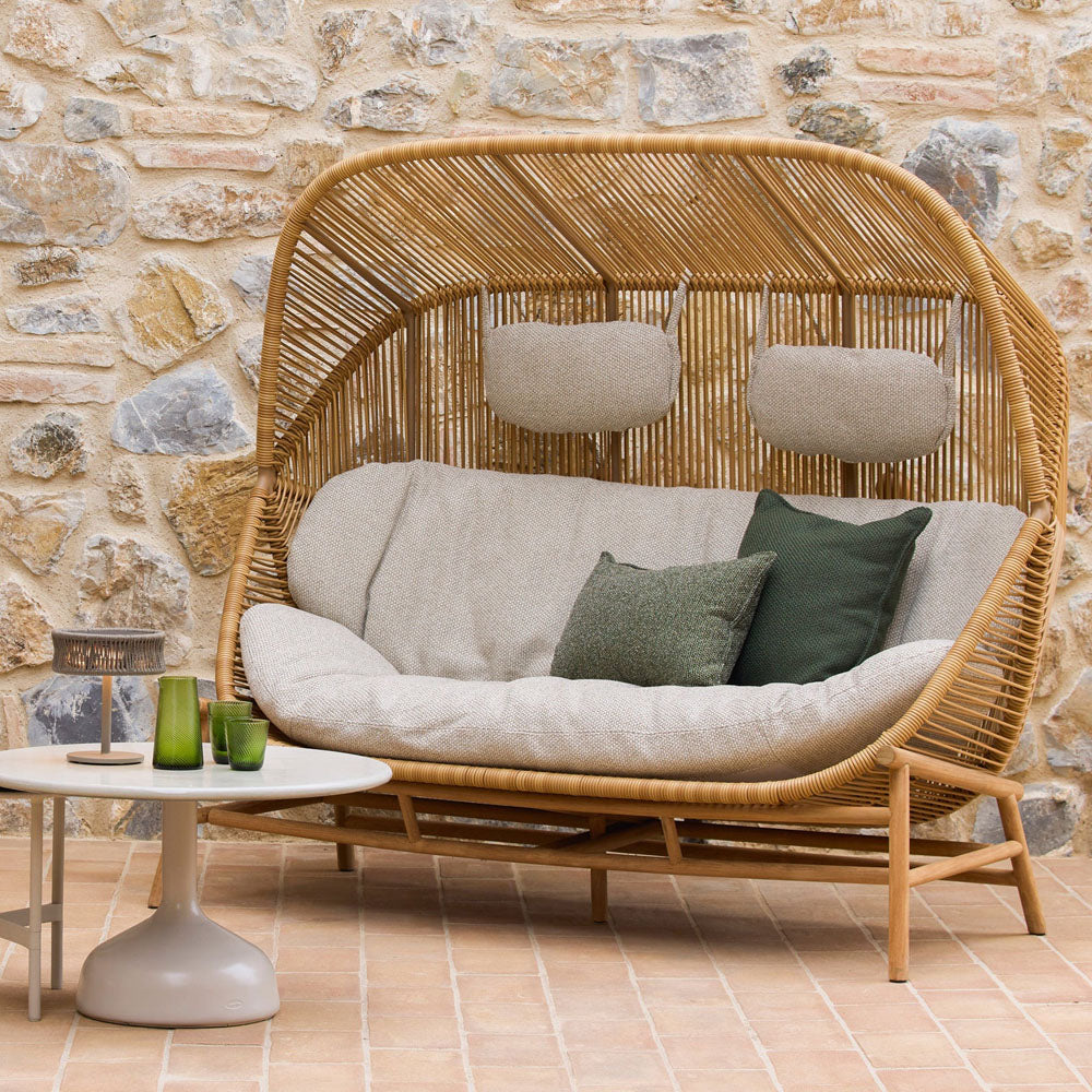 Hive 2-Seater Sofa by Cane-Line, showing hive 2-seater sofa in live shot.