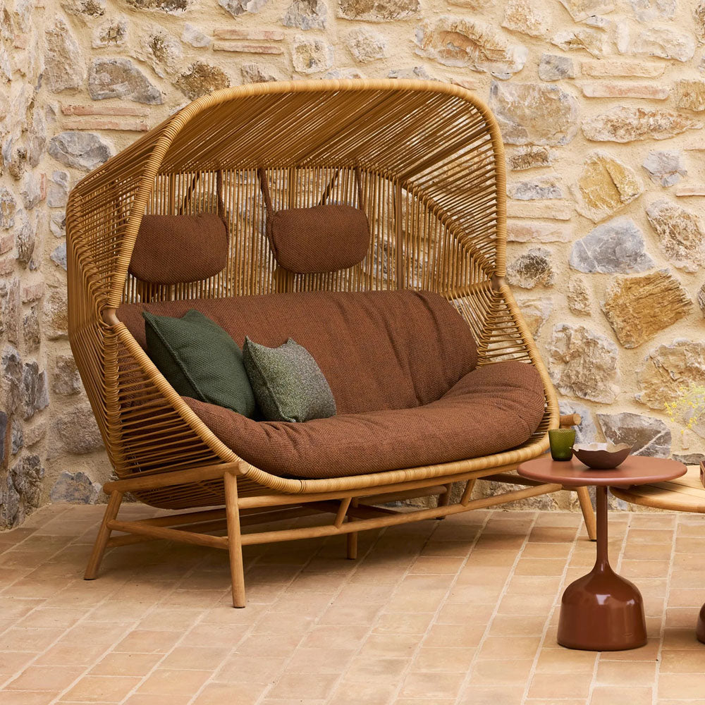 Hive 2-Seater Sofa by Cane-Line, showing hive 2-seater sofa in live shot.